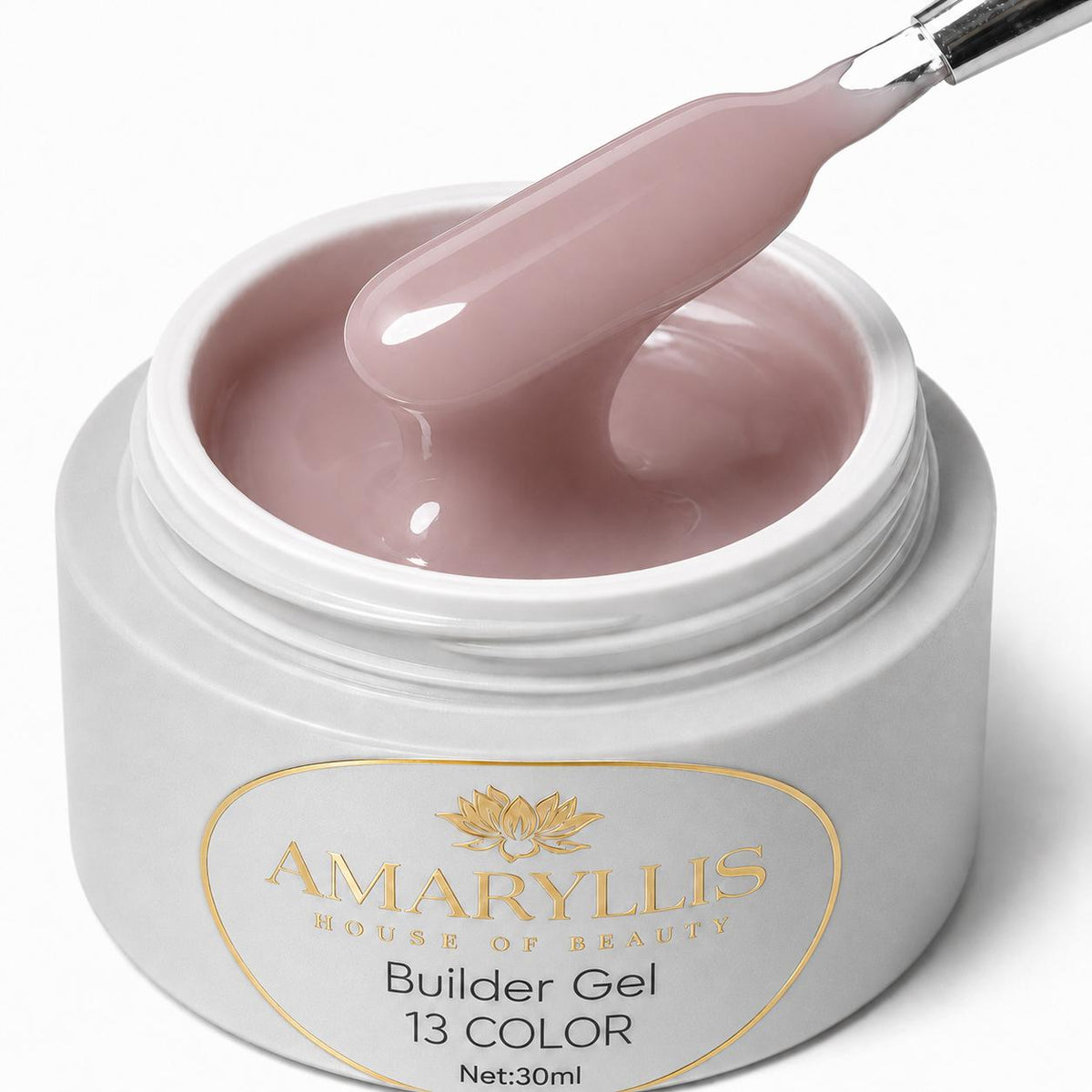 Amaryllis House of Beauty Builder Gel for Nails, Rosewood Nude #13, 30 mL