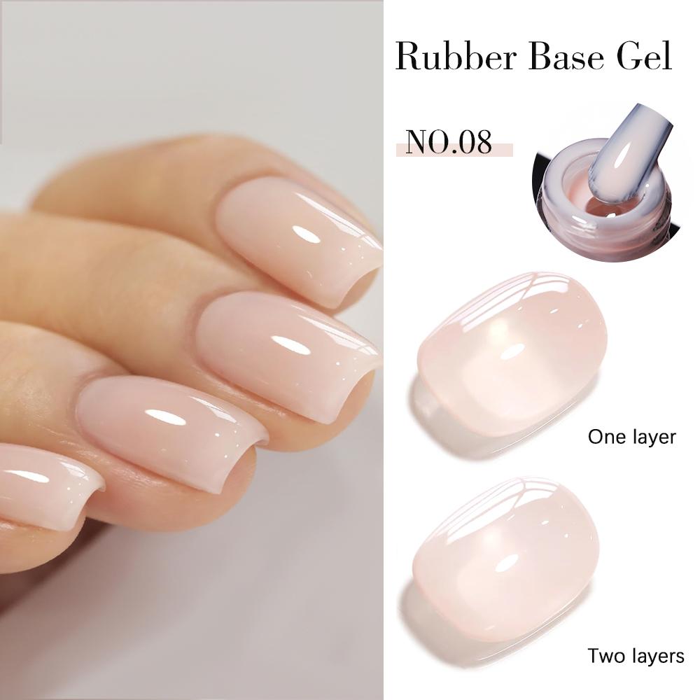 Amaryllis House of Beauty Rubber Base Gel 08, HEMA-Free & TPO-Free, Soak-Off UV/LED Nail Base Coat, 15 mL
