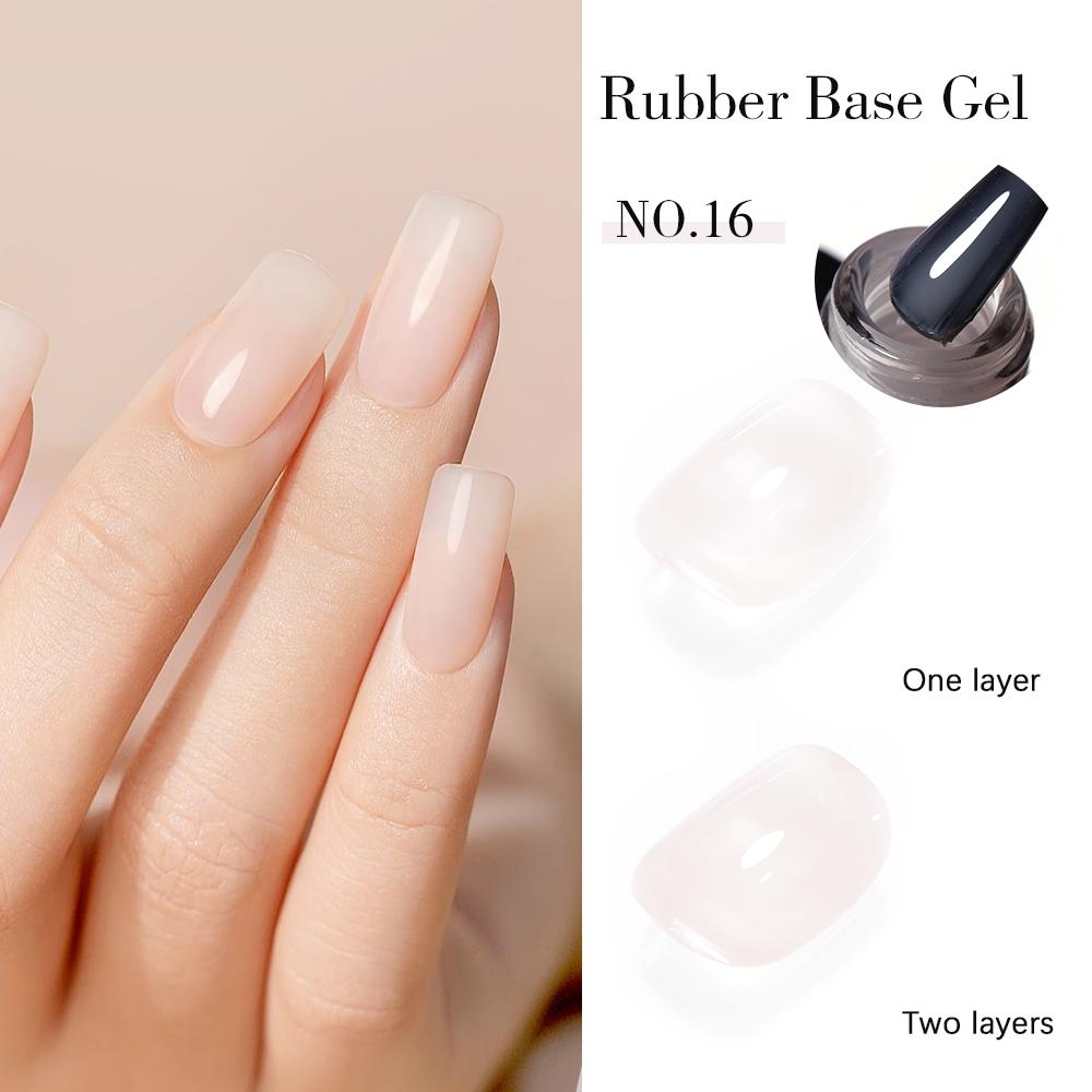 Amaryllis House of Beauty Rubber Base Gel 16, HEMA-Free & TPO-Free, Soak-Off UV/LED Nail Base Coat, 15 mL