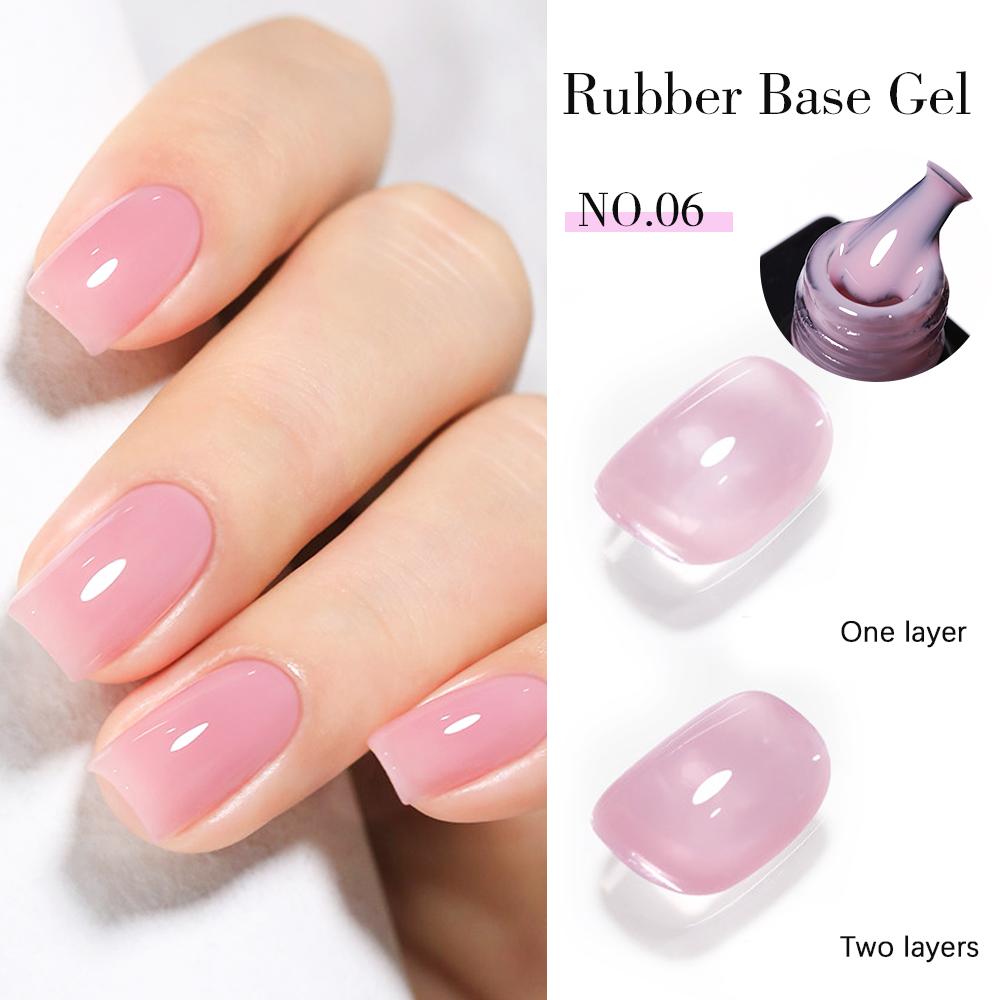 Amaryllis House of Beauty Base Gel 06 Blush Pink, HEMA-Free & TPO-Free, Soak-Off UV/LED Nail Base Coat, 15 mL Glossy Nail Art