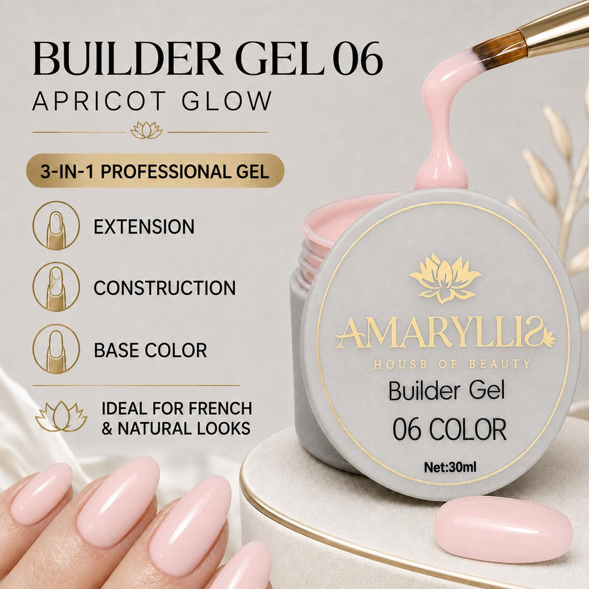Amaryllis House of Beauty Builder Gel Apricot Glow-06