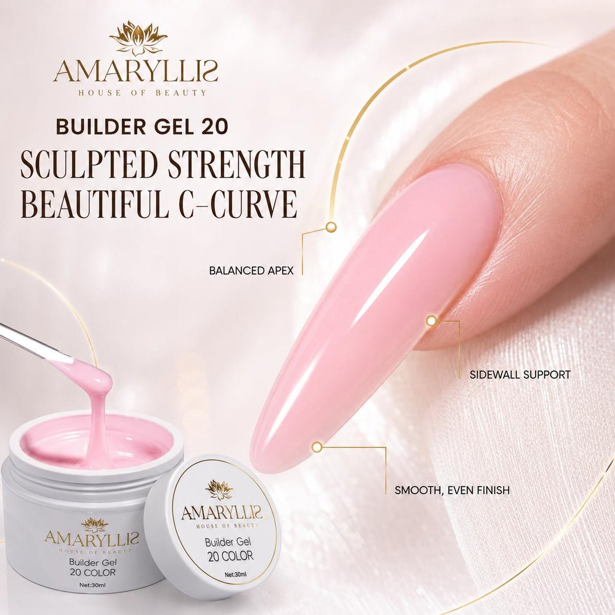 Amaryllis House of Beauty Builder Gel Ivory Silk-20