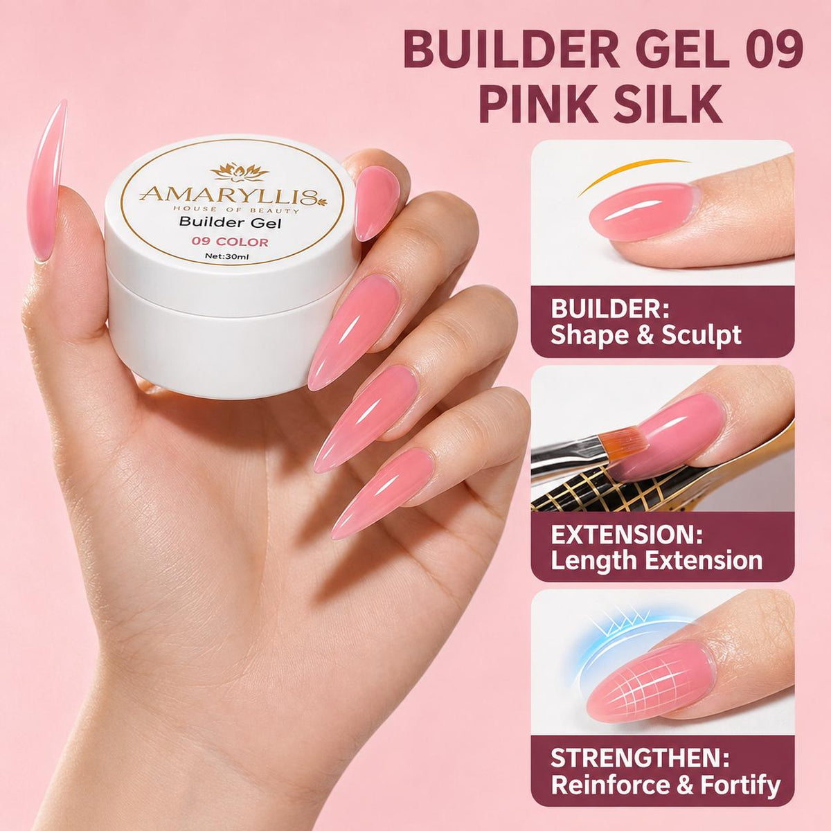 Amaryllis House of Beauty Builder Gel Pink Silk-09