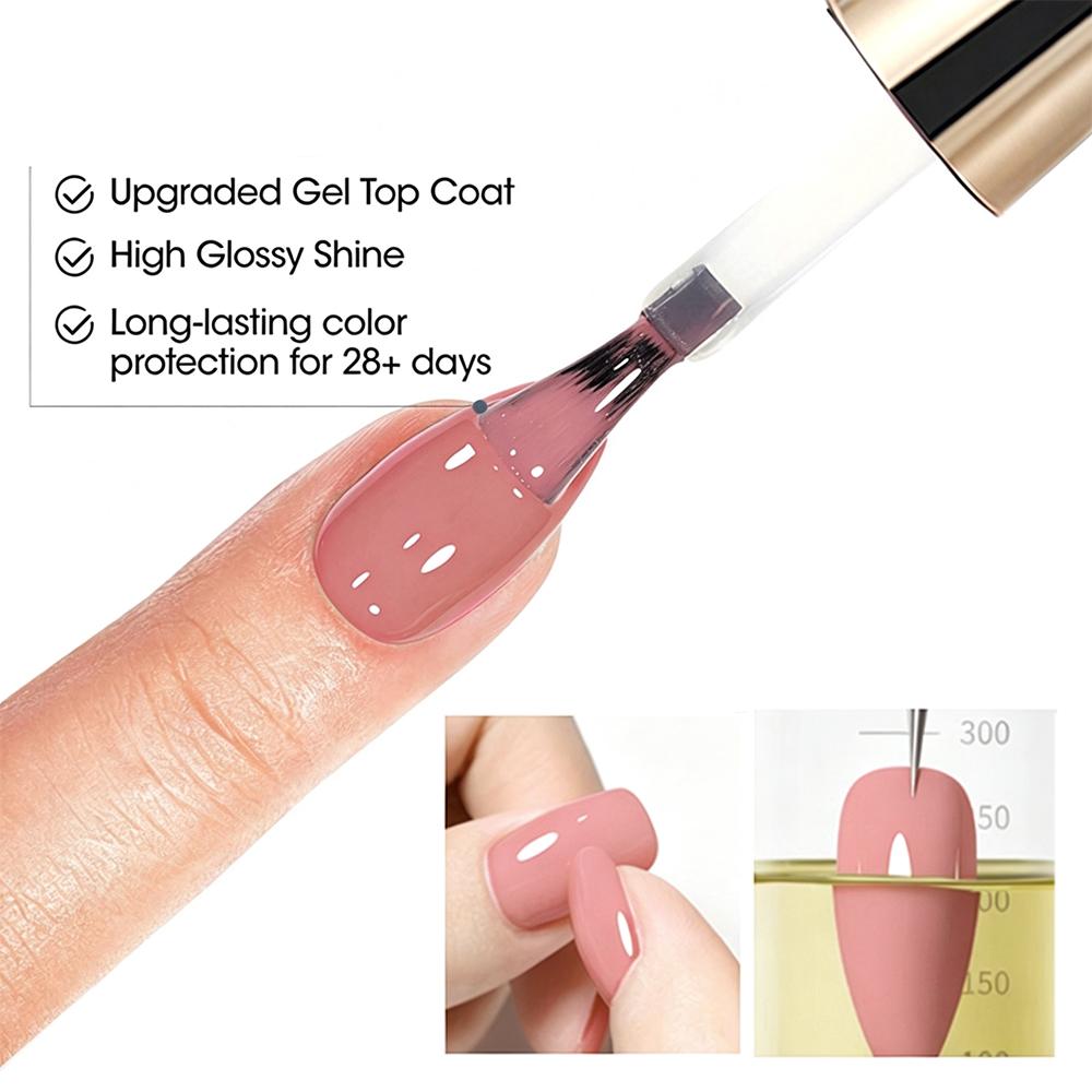 Amaryllis House of Beauty Camel Top Coat 04, Tinted UV/LED Gel Nail Top Coat, 15 mL