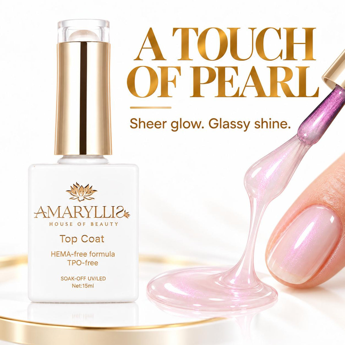 Amaryllis House of Beauty Pink Pearl Top Coat 09, 15 mL