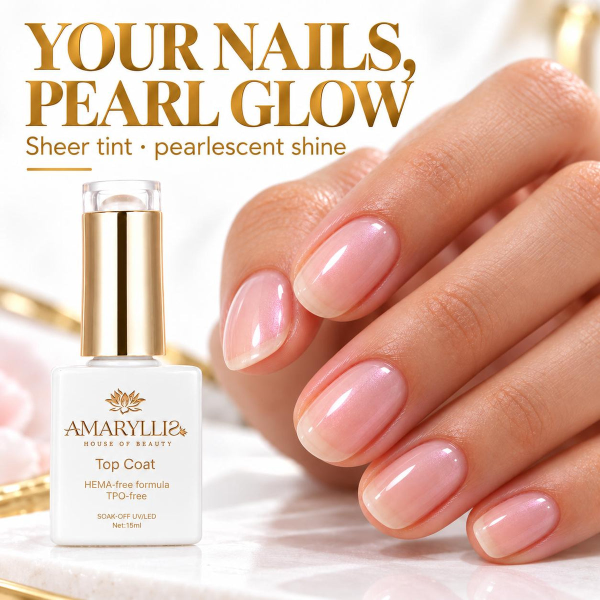 Amaryllis House of Beauty Pink Pearl Top Coat 09, 15 mL