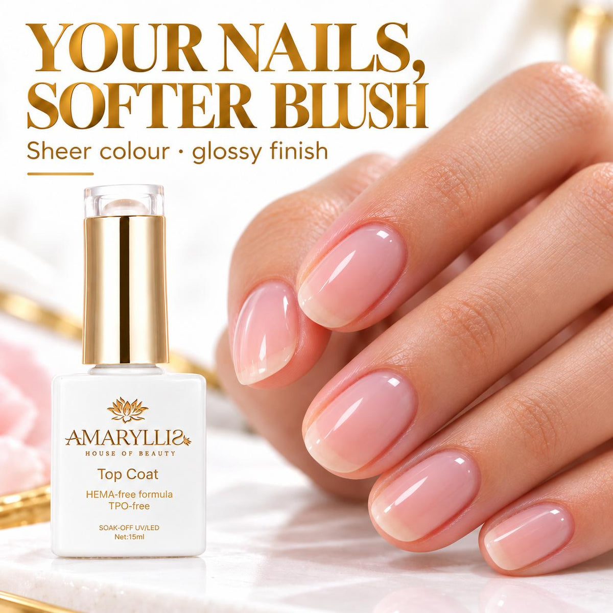 Amaryllis House of Beauty Rosy Top Coat 10, 15 mL