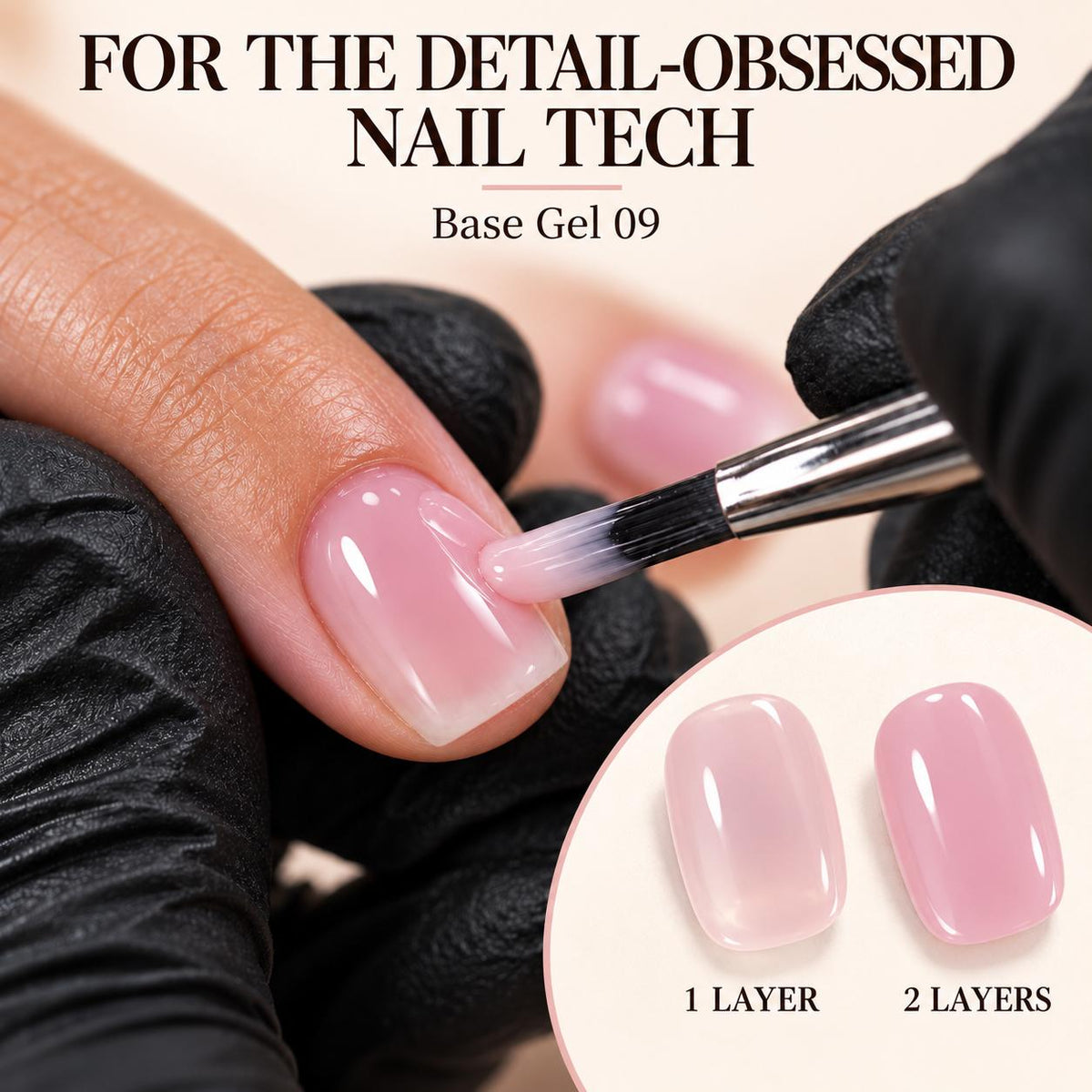 Amaryllis House of Beauty Rubber Base Gel 09, HEMA-Free & TPO-Free, Soak-Off UV/LED Nail Base Coat, 15 mL