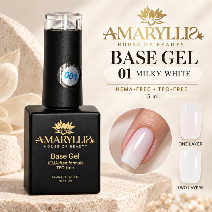 Professional Nail Care Rubber Base Gel NO.01, Suitable for 1-Layer & 2-Layer Nail Art Application